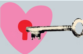 key unlocking a heart